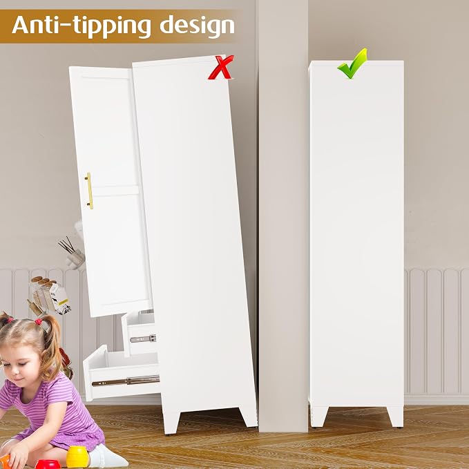 GAIOUS Steel Pantry Cabinet, 2 Adjustable Shelf and 2 Drawers, Freestanding - Image 6
