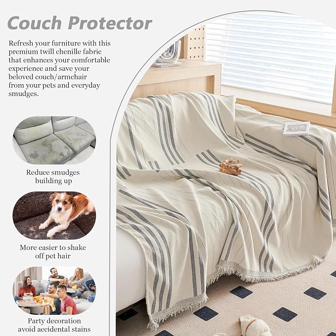 DREAMINGO Armchair Cover Washable Chenille Sofa Protector - Image 5