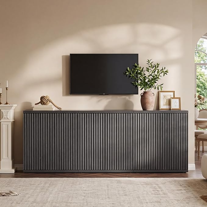 SICOTAS Buffet Cabinet with Storage Accent Sideboard Modern Credenza with Doors - Image 2