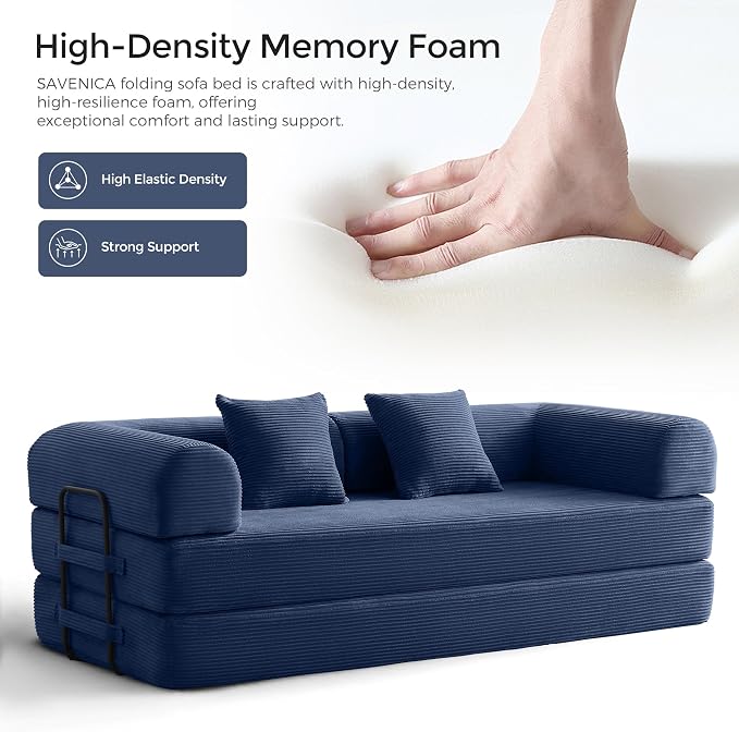 79" Convertible Sofa Bed with Fixed-Shape Frame & Removable Armrests, Modular - Image 3