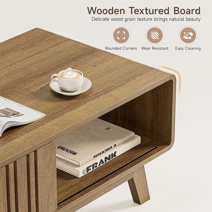 ONBRILL Coffee Table, Mid Century Modern Table - Image 5