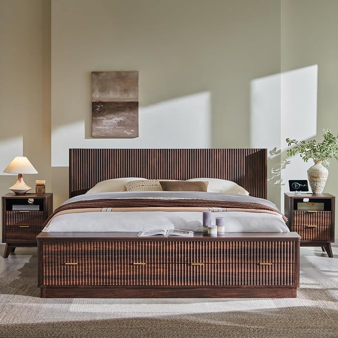 T4TREAM Fluted King Size Bed Frame - Image 3