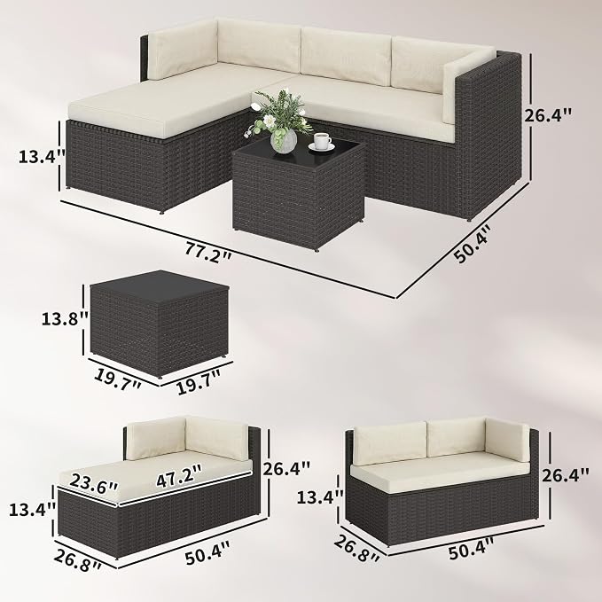 Outsunny 3 Piece Patio Furniture Set, Wicker Rattan Outdoor Patio Conversation - Image 7