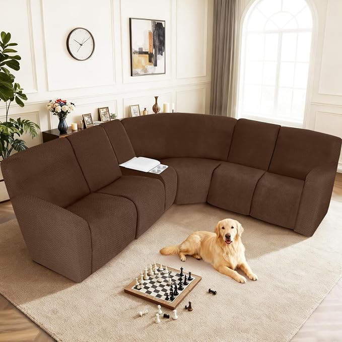 ALIECOM 100% Waterproof Recliner Sectional Couch Covers L Shape Stretch Corner - Image 2