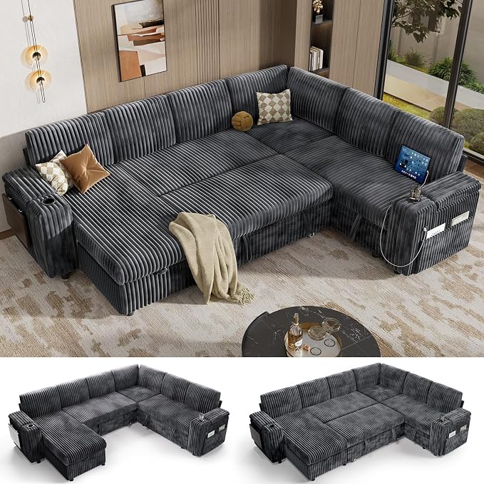 Vipbear 111" Modular Sectional Sleeper Sofa by VipbearLiving