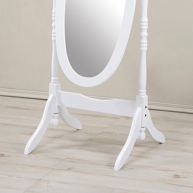Roundhill Furniture Traditional Queen Anna Style Wood Floor Cheval Mirror - Image 2