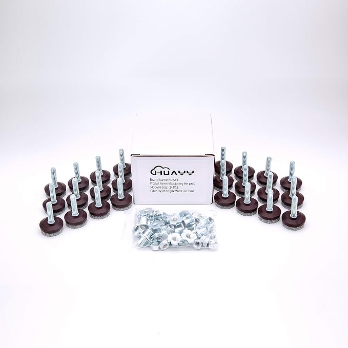 HUAYY 24 Pack Adjustable Furniture Leveling Feet, 1/4-20 Threaded Stem - Image 6