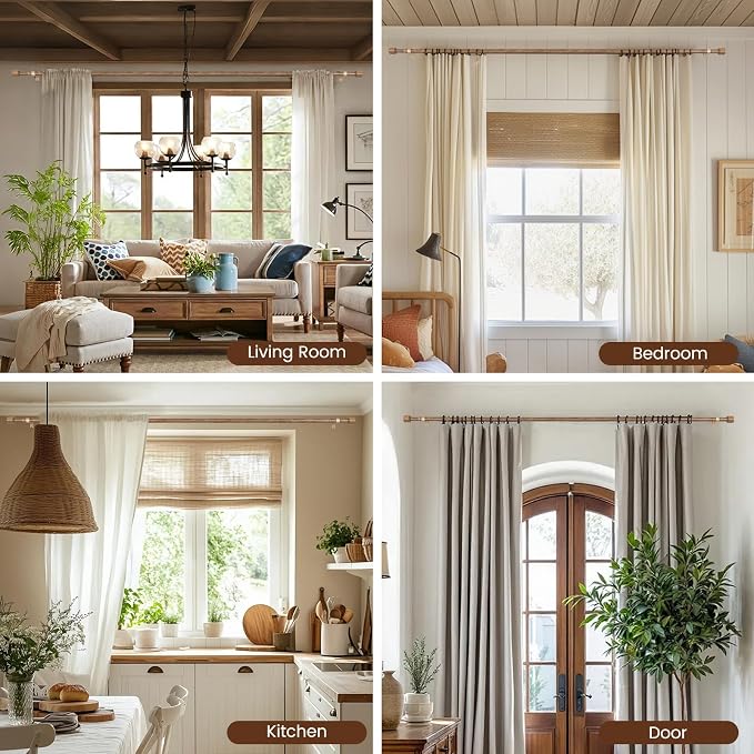 1” Diameter Curtain Rods Itself is 30 to 60 inch 1 Pack Fit 30-54 inch Window - Image 8