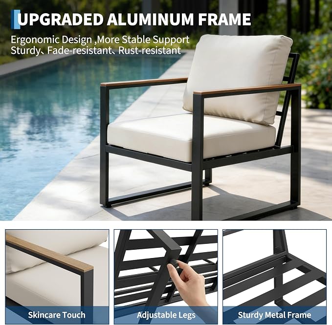4-Piece Outdoor Patio Furniture Set, Conversation Sofa Set - Image 5