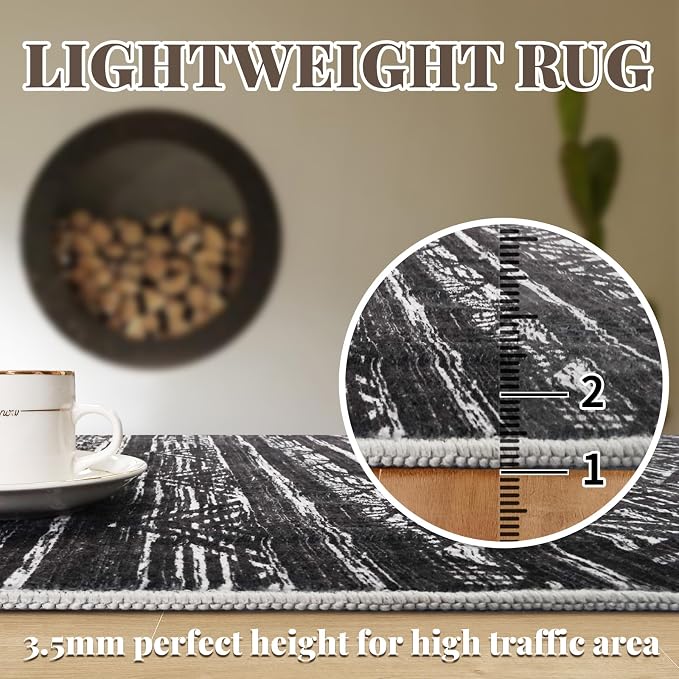 Washable Runner Rug 2'6''x14'Moroccan- Non Slip Hallway Rugs Rubber Backing - Image 9