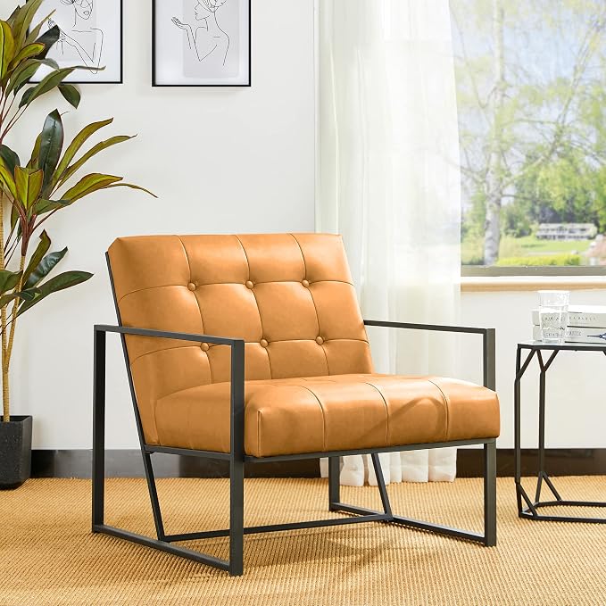 Glitzhome Mid Century Modern Accent Chair, Modern Living Room Chairs by Glitzhome