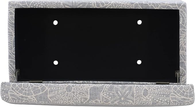 Linon Stone Upholstered Storage Stephanie Ottoman - Image 15