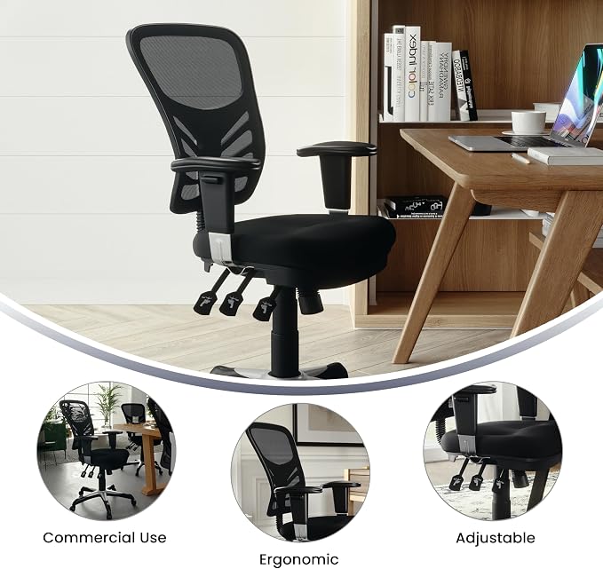 Flash Furniture Nicholas Mid-Back Swivel Desk Chair - Image 5