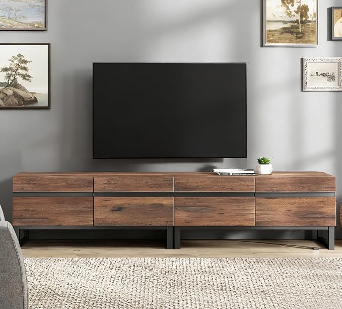 WAMPAT Modern TV Stand for 50-75 Inch TVs, Wood Entertainment Center - Image 3