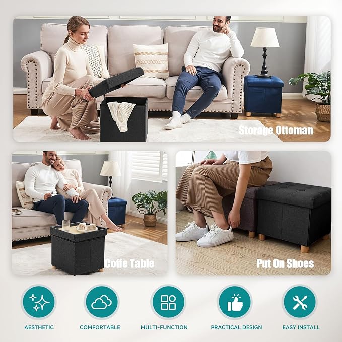 BRIAN & DANY Ottoman with Storage, Small Storage Ottoman - Image 6
