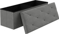 VECELO 43'' Folding Storage Ottoman Bench, Storage Chest, Linen Fabric Foot by VECELO