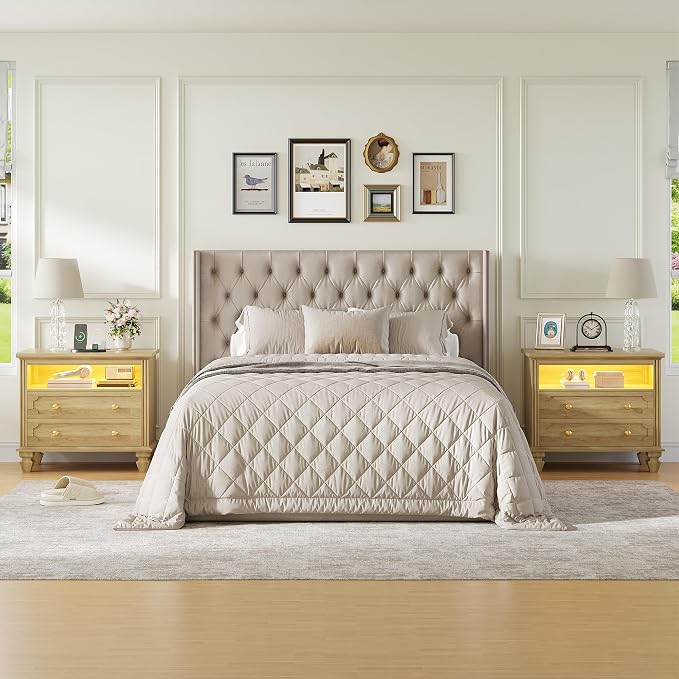 FREDEES 28'' Large Nightstands Set of 2, Smart Bedside Tables - Image 5