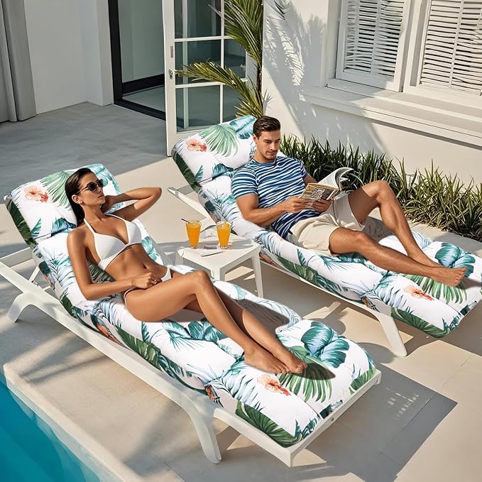 EverPine Outdoor Chaise Lounge Chair Cushion 74.4 x 22.8 x 4.7 Inch, Patio - Image 7