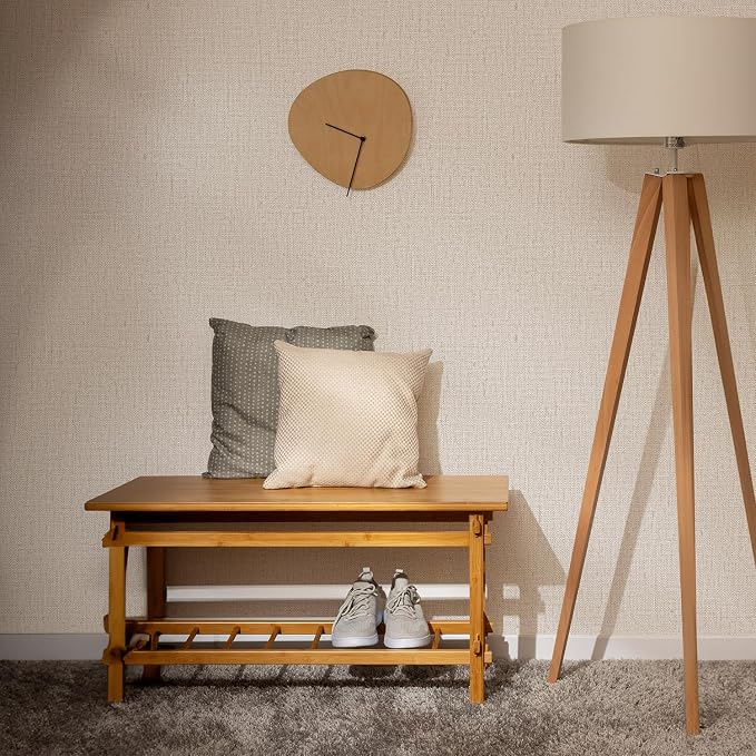 Beige Grasscloth Wallpaper Peel and Stick Textured Self Adhesive Linen Contact - Image 6