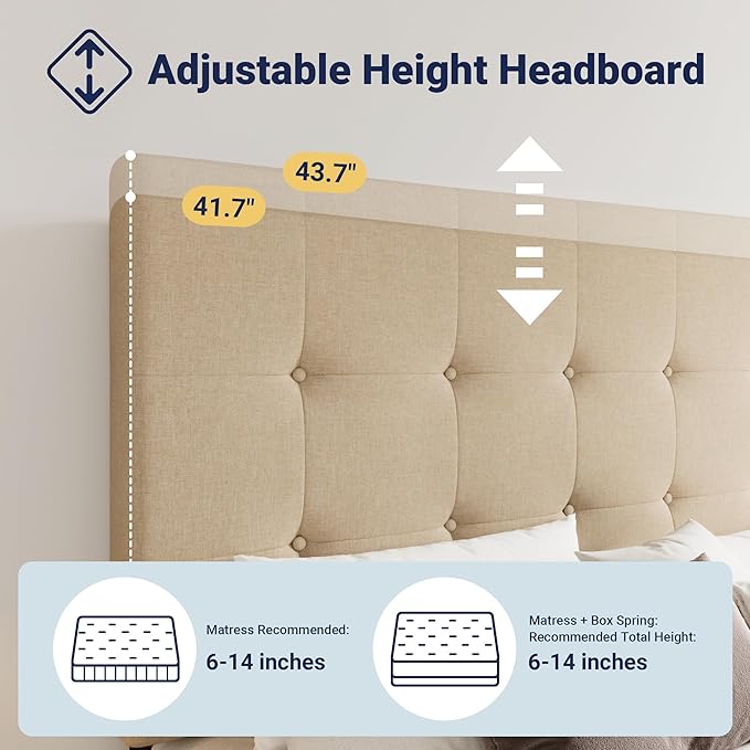 Allewie Upholstered Full Size Platform Bed Frame - Image 4