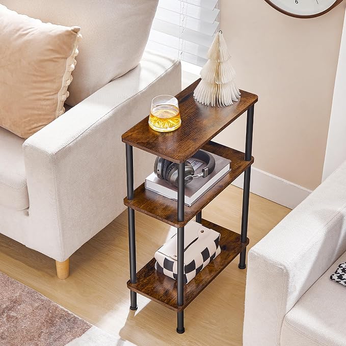 HOOBRO Narrow Side Table Set of 2, 3-Tier Slim End Table No Tools Needed - Image 5
