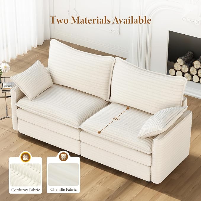 Vesgantti 74" Loveseat Sofa for Living Room, Comfy Cloud Couch Deep Seat - Image 4