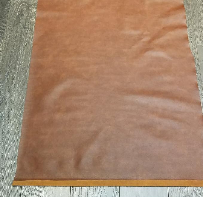 NAT Leathers | Tan Mid Brown Two Tone Antiqued Soft Faux Vegan Leather PU | 1 - Image 3