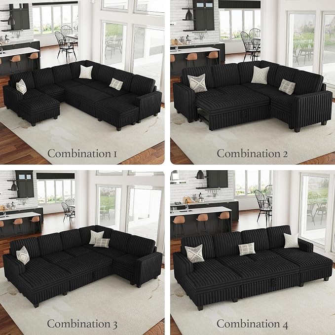 Belffin Corduroy Corner Seat for Modular Sofa Sectional Couches for Living Room - Image 3