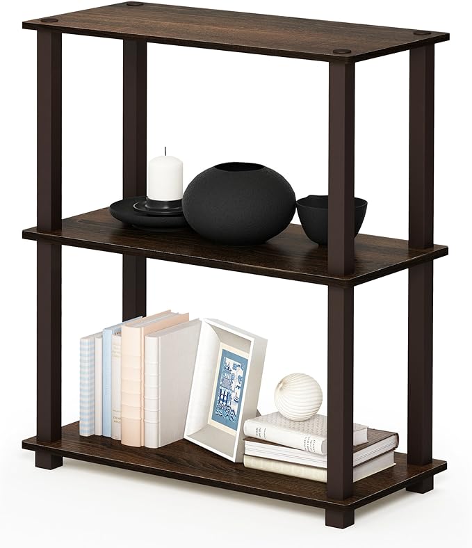 Furinno TURN-S-TUBE Storage Shelves, 3-Tier Book Shelf, Corner Shelf, Toolless by Furinno-FitsYourSpaceFitsYourBudget