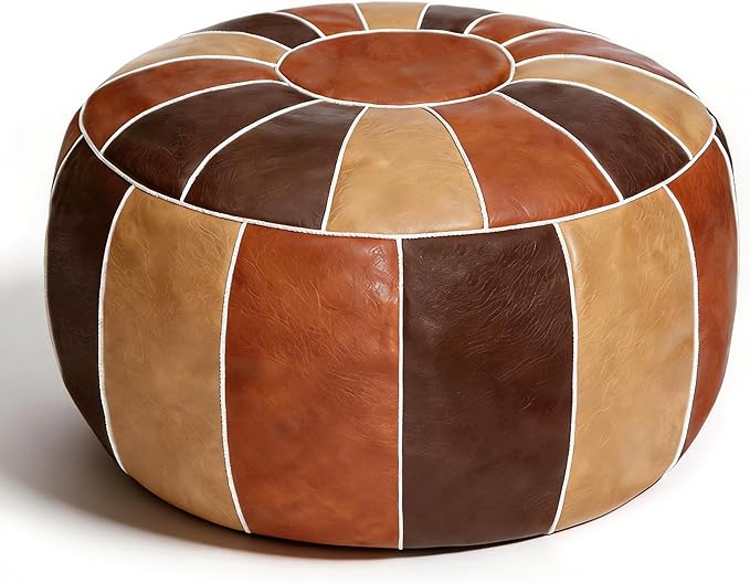 Thgonwid Unstuffed Moroccan Storage Pouf Foot Stool Ottoman Seat Handmade Faux by Thgonwid
