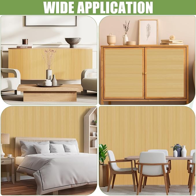 2 Pack Bamboo Wall Panel for Interior Wall Decor, Renewable Pole Wrap - Image 6