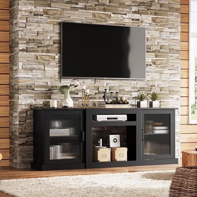 WLIVE Farmhouse TV Stand for 75 inch TV, Entertainment Center - Image 7