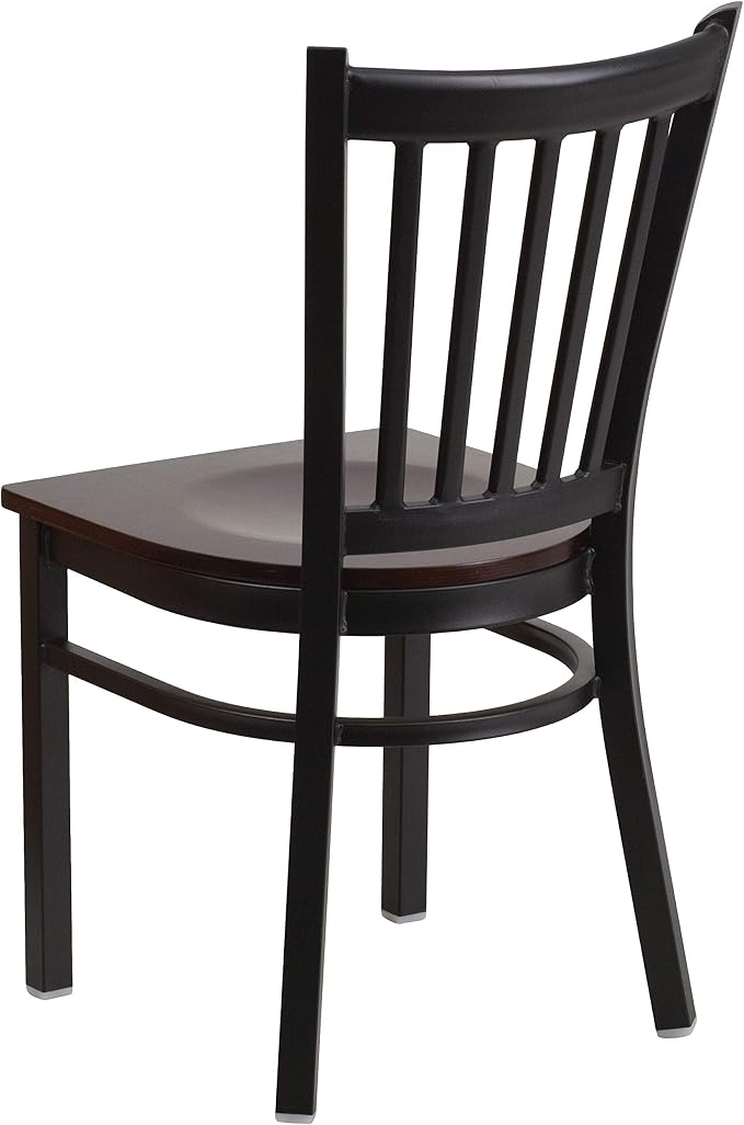 Flash Furniture HERCULES Series Black Vertical Back Metal Restaurant Chair - Image 5
