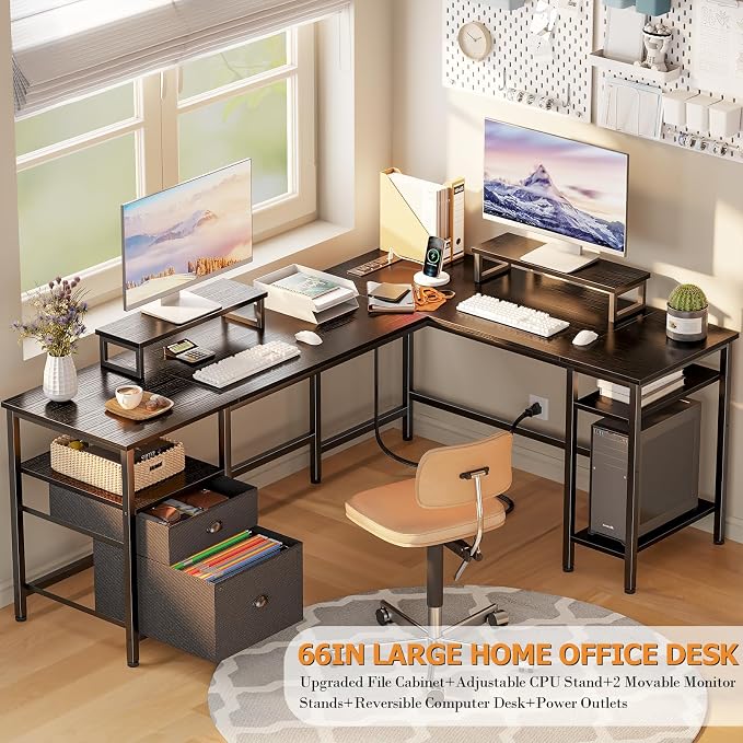 Furologee 66” L Shaped Desk - Image 4