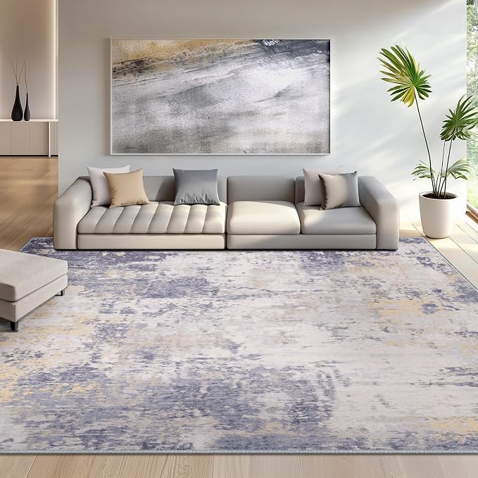 RELEANY Washable Area Rugs 7'x9' Non-Slip Modern Abstract Soft - Image 3