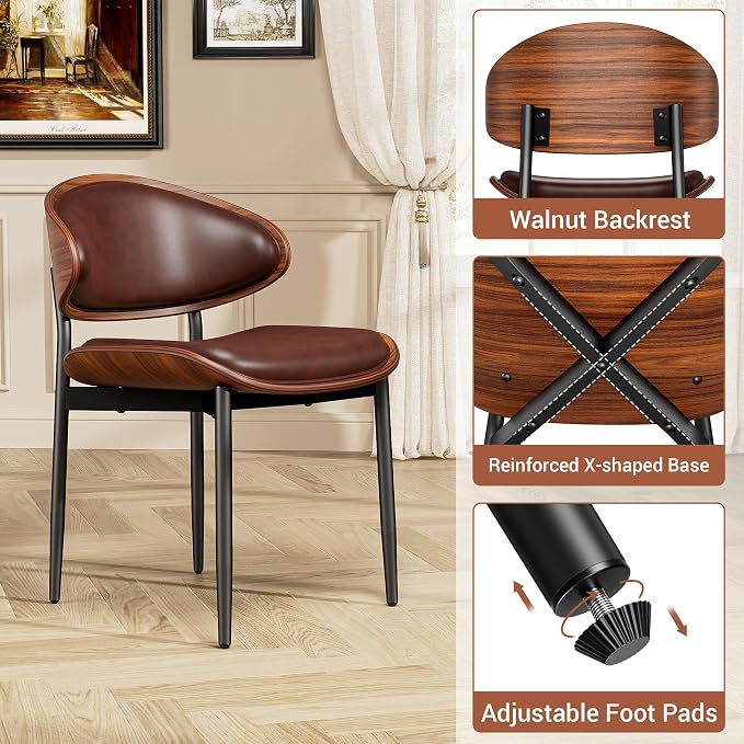 YaFiti Dining Chairs Set of 6, Dining Room and Kitchen Chairs, Mid Century - Image 7
