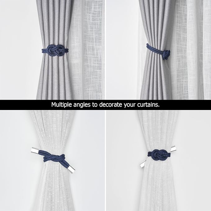 NICEEC 2 Pack Mini Magnetic Curtain Tiebacks Nordic Simple Style Drape Tie - Image 6
