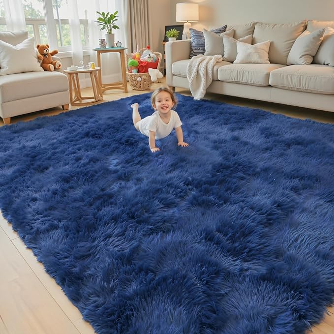Rugs for Living Room 5x8, Alfombras para Salas Shag Large Plush Soft Area Rug by Junhejiamei