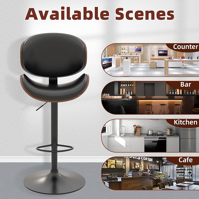 civama Bar Stools Set of 4 for Kitchen Counter, Adjustable Bar Height Chairs - Image 8