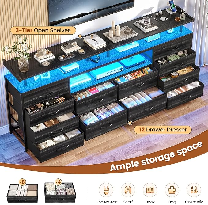 BTHFST 12 Drawers TV Stand Dresser - Image 5