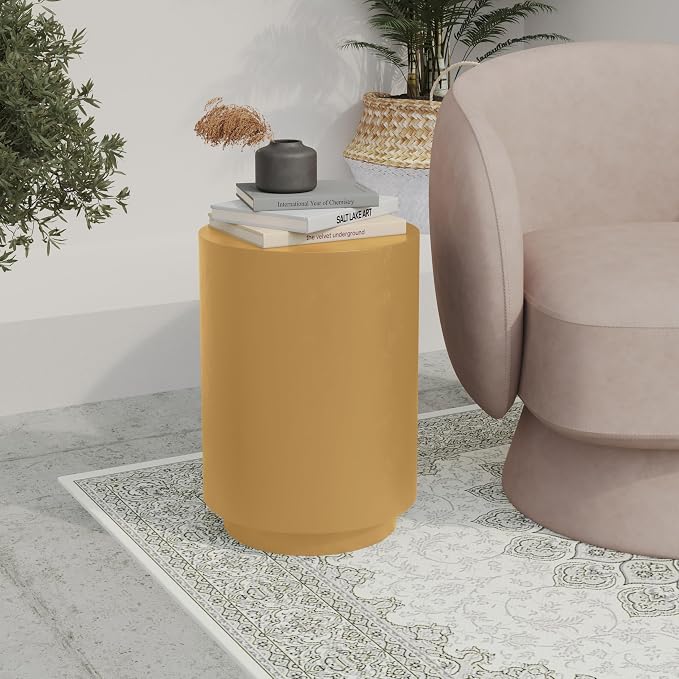 LeisureMod 14” Wide Round Side Table in Fiberstone - Image 6