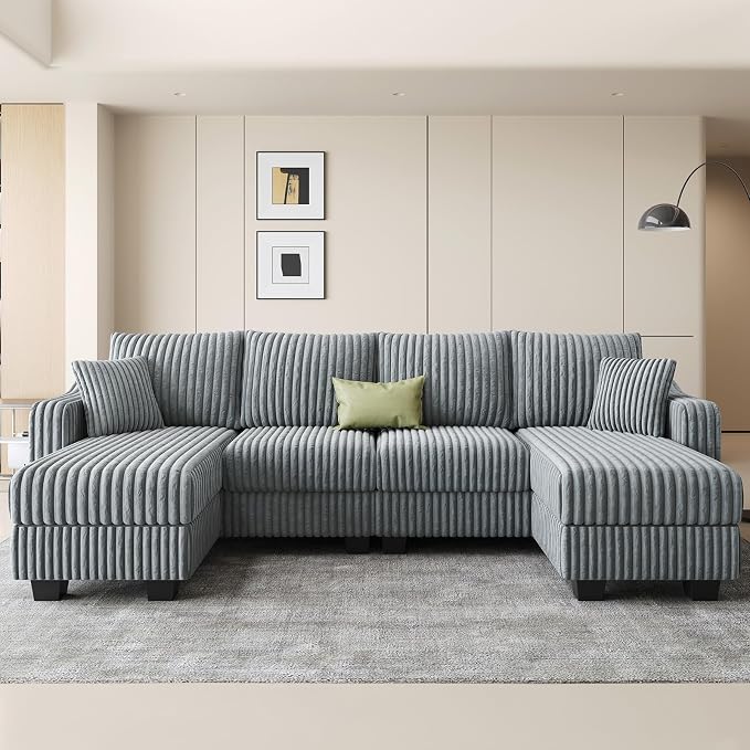 Belffin U Shaped Couch with Reversible Chaises Sectional Couches - Image 3