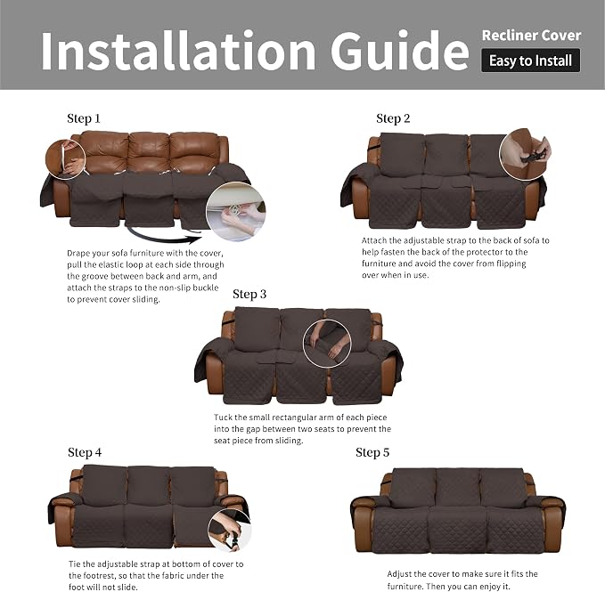 Easy-Going Oversized Recliner Reversible Couch Cover - Image 7