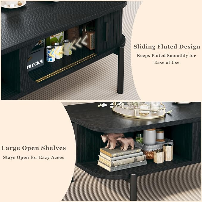 Coffee Table, 39.4" Mid Century Modern Coffee Tables - Image 6