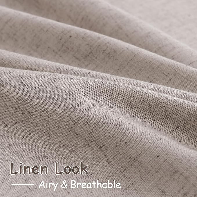Brownish Grey Linen Curtains for Living Room Extra Long 126 Inches Long Back - Image 4