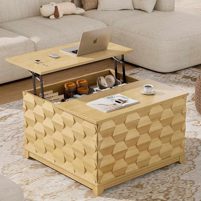 BROTTAR Lift Top Coffee Table, 31.5'' Square Coffee Table by BROTTAR
