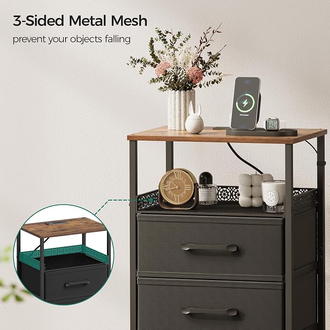 JARHETUN Nightstand Set of 2, Night Stands - Image 5