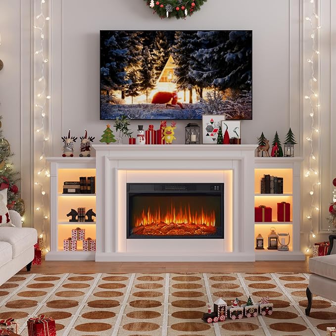 80" LED Lights Electric Fireplace - Image 6