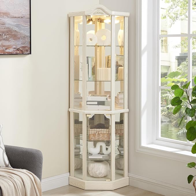 Glass Corner Display Cabinet by NALLBEIRRAA