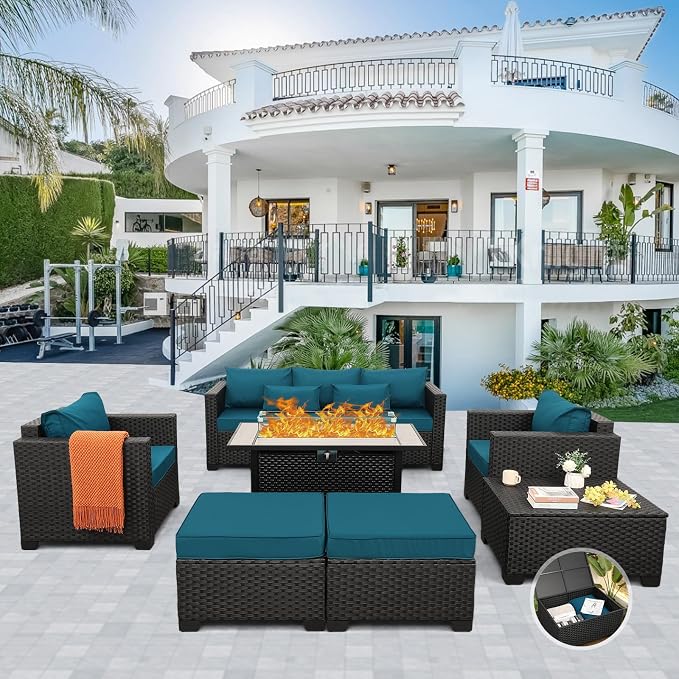 Outdoor Patio Furniture 60000 BTU Outdoor Propane Fire Pit Table Patio - Image 2